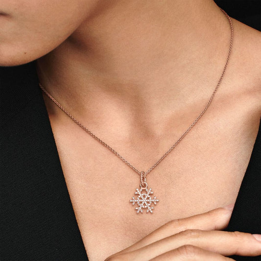 Charm Pendente Rose Floco De Neve