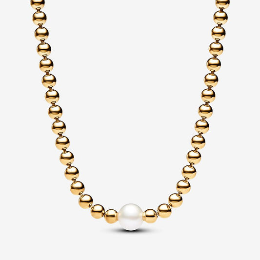 Colar Collier de Contas e Perolas de Agua Doce