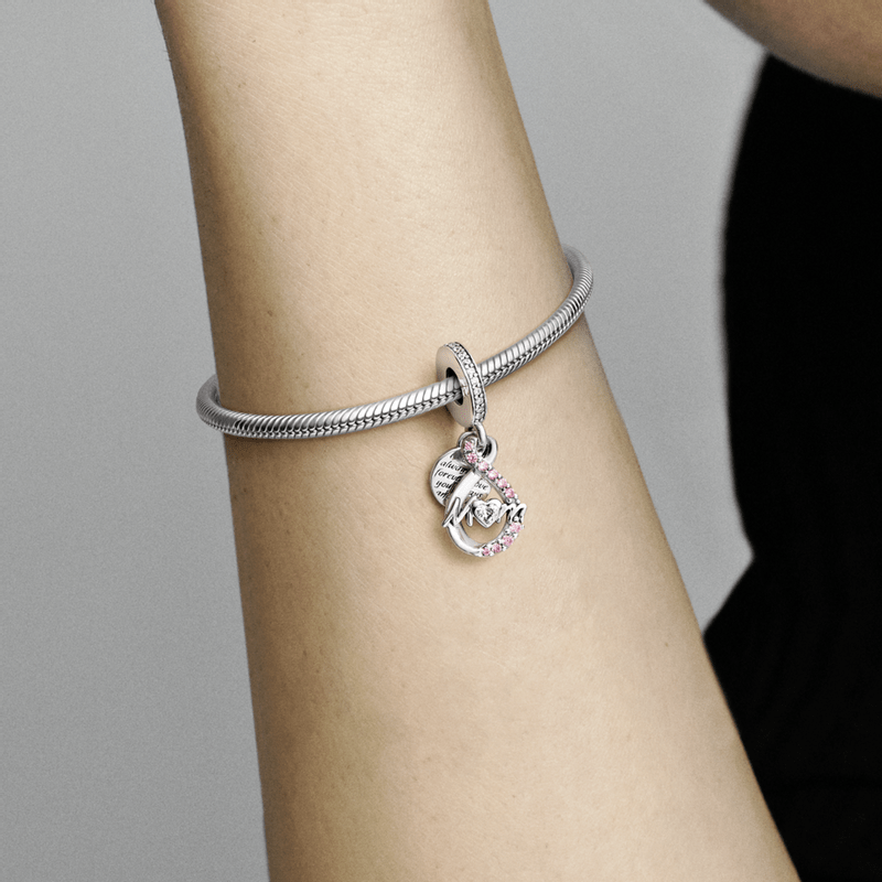 Charm Pendente Duplo Pave Mamae Infinito
