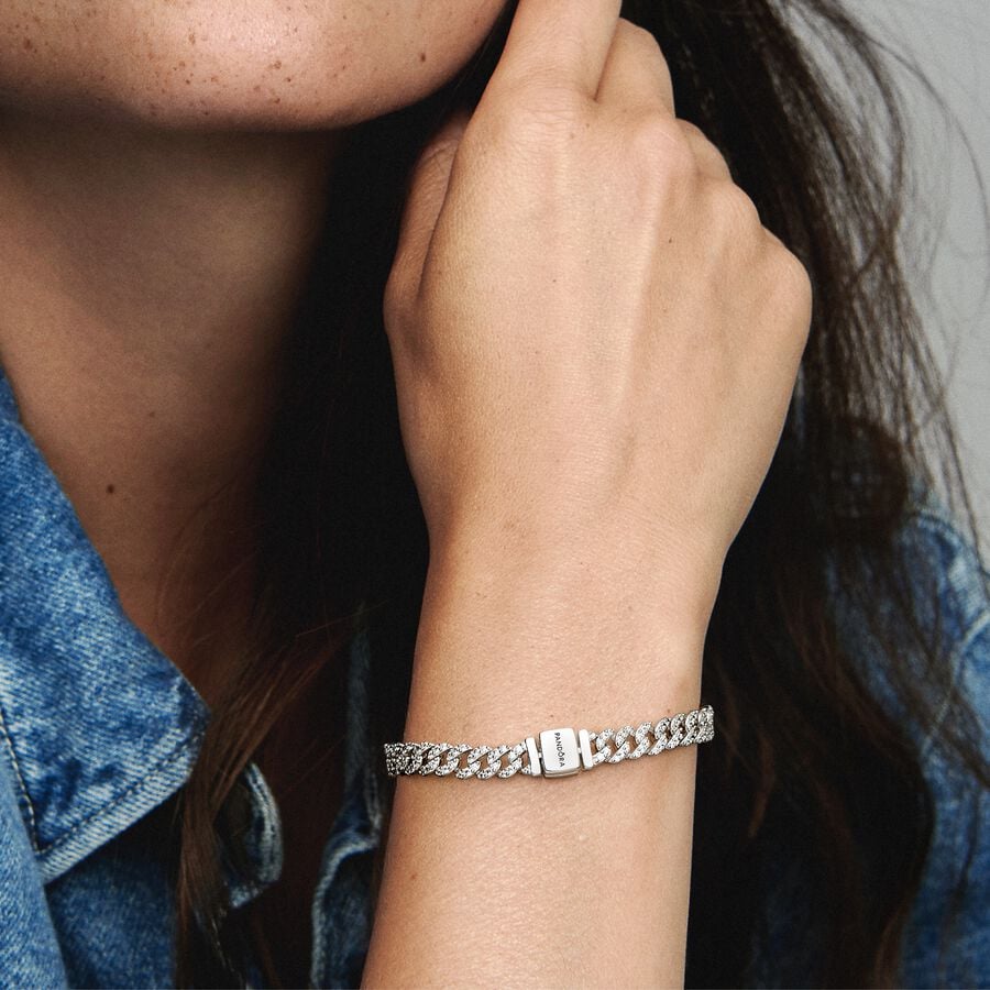 Pandora Timeless Pavé Corrente Cubana Bracelete