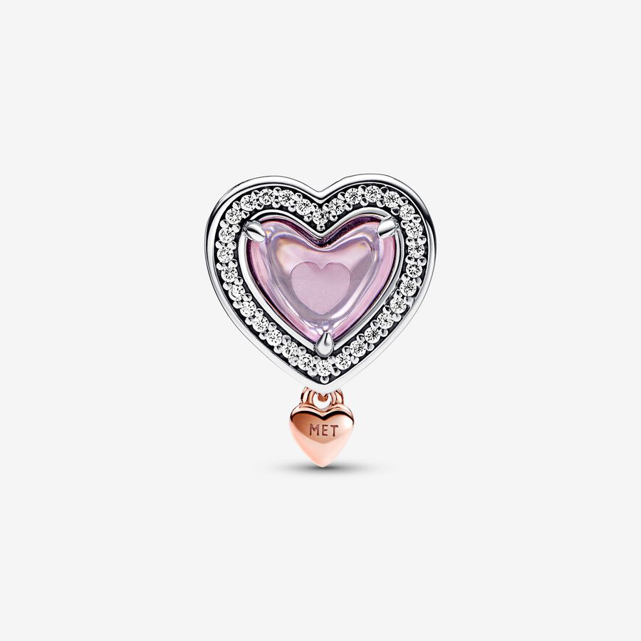 Charm Mãe e coração vazado em dois tons