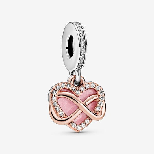 Charm Pendente Coração Infinito Cintilante