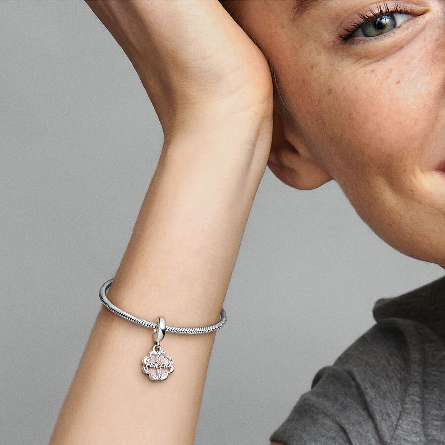 Charm Amizade em Trevo 4 Folhas