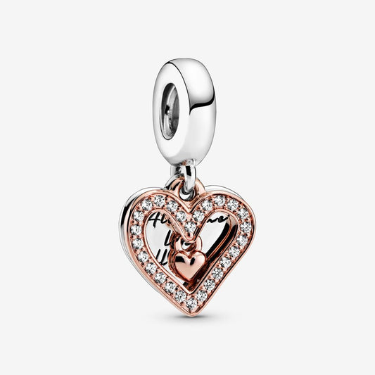 Charm Coração Brilhante à Mão Livre