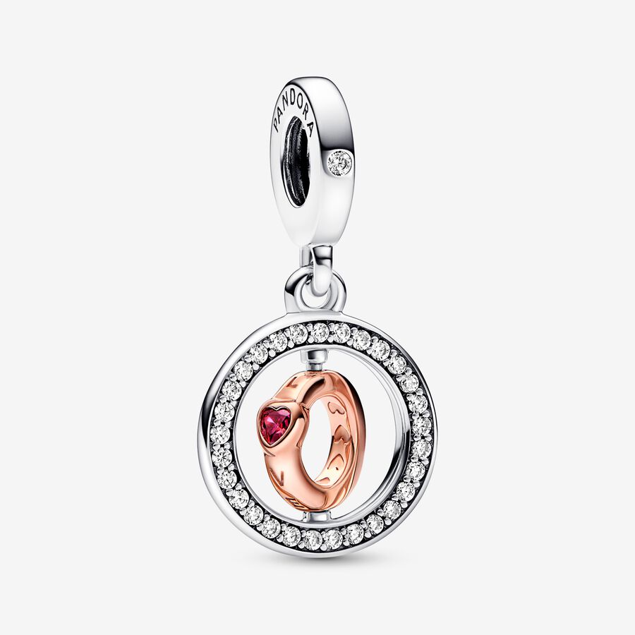 Charm Mensagem de Amor Rotativo de Dois Tons