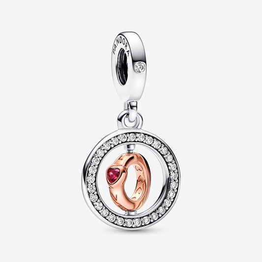 Charm Mensagem de Amor Rotativo de Dois Tons