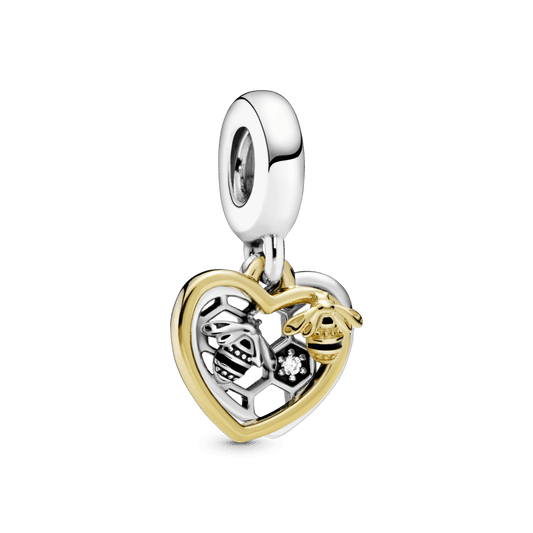 Charm Pendente Abelhas e Coração