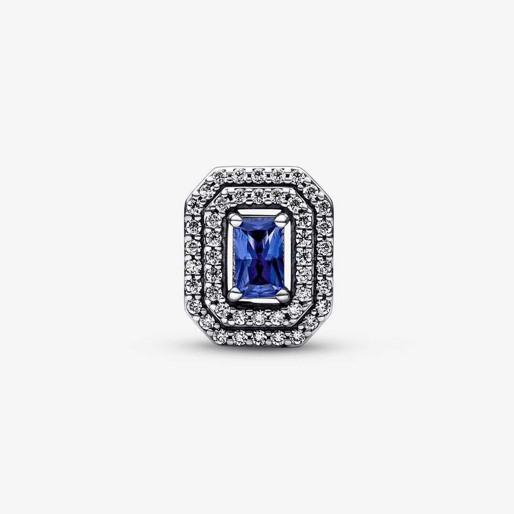Charm Retangular Azul Cintilante