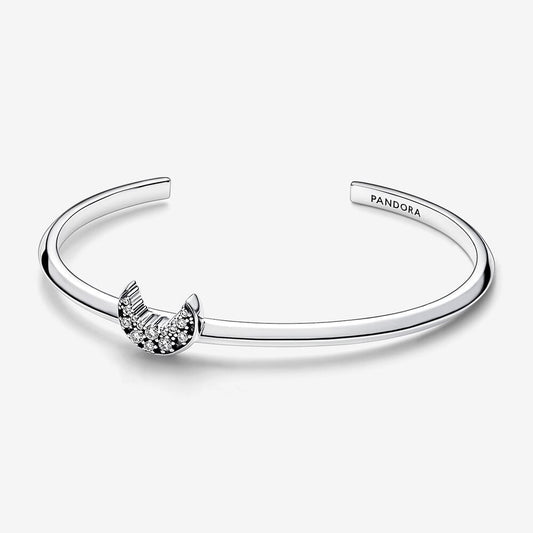 Pulseira Aberta Lua Crescente Brilhante