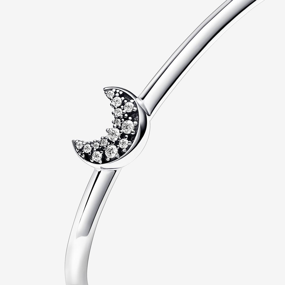Pulseira Aberta Lua Crescente Brilhante