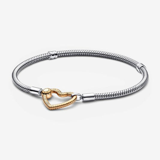 Pulseira Com Fecho de Coração Dourado