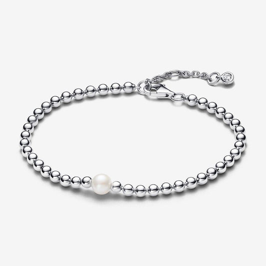 Pulseira Contas e Perola de Agua Doce