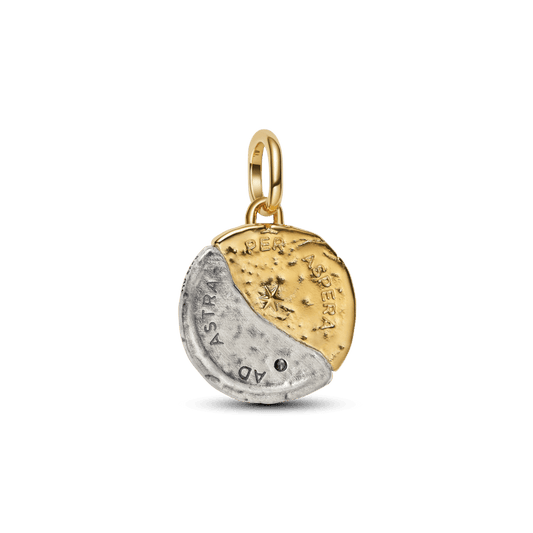 Charm Medalhão Sol E Lua Dois Tons