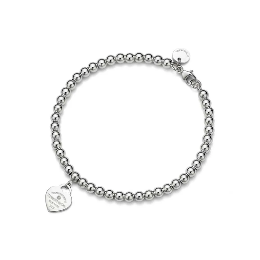 Pulseira de Contas em Prata de Lei com Zircônia