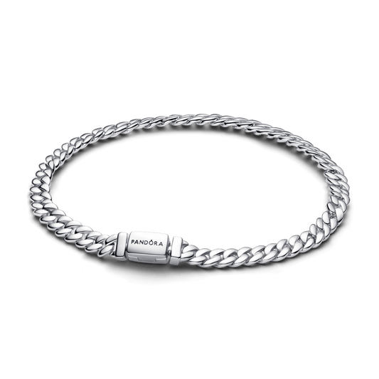 Bracelete Prata Maleavel Corrente Cubana