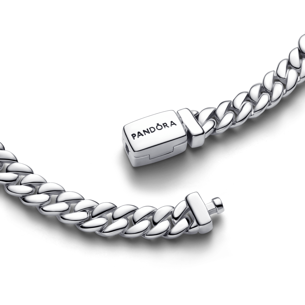 Bracelete Prata Maleavel Corrente Cubana